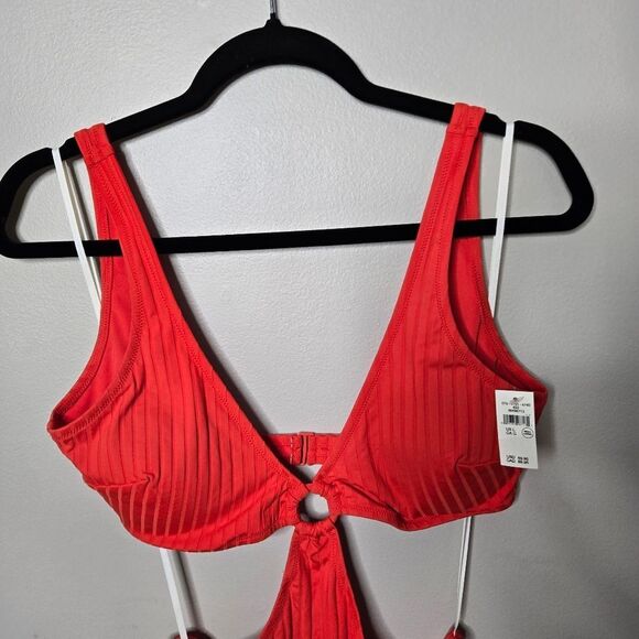 Aerie Red One Piece Swim Large - Picture 2 of 7